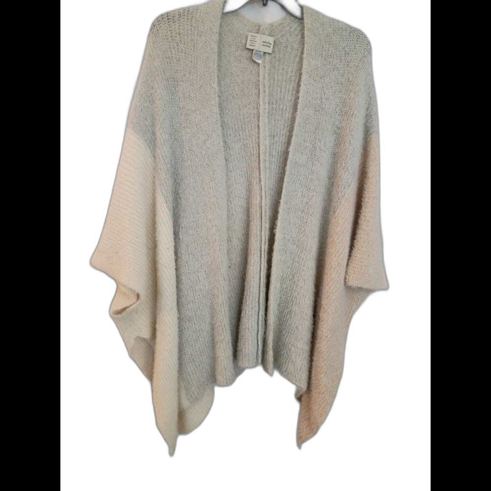 Saturday Sunday Anthropologie Fuzzy Knit cozy luxe boho Cape Cardigan